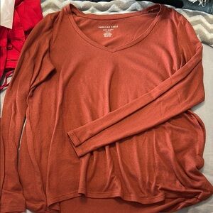 American Eagle Outfitters Women's Rust Top